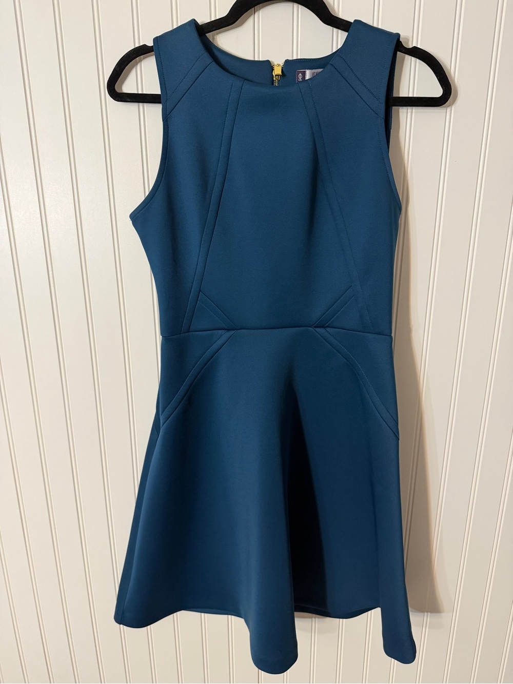 Jennifer Lopez Teal Sleeveless Fit-and-Flare Mini Dress
